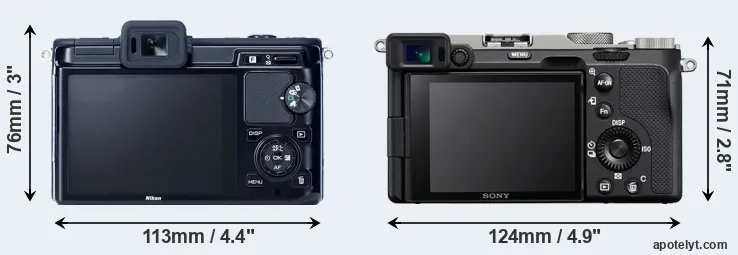 Comparison V1 or A7C rear