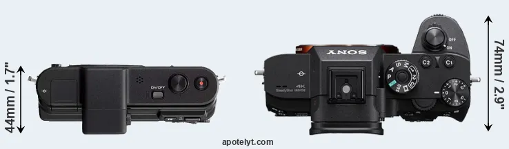 Compare V1 versus A7R III top