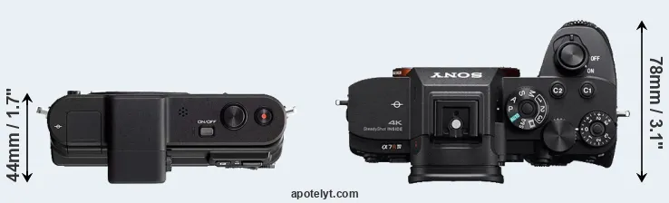 Compare V1 versus A7R IV top