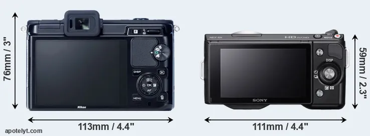 Comparison V1 or NEX-5N rear