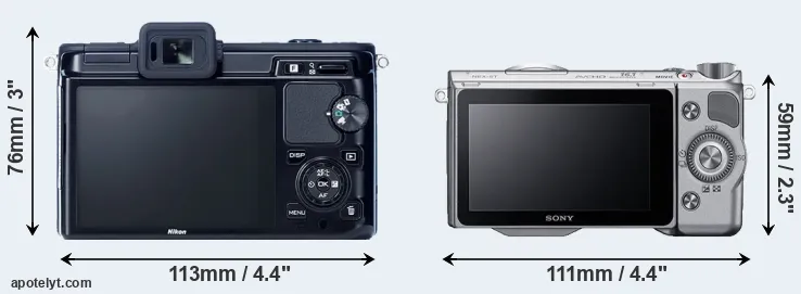 Comparison V1 or NEX-5T rear