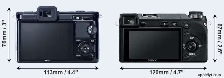 Comparison V1 or NEX-6 rear