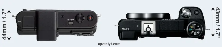 Compare V1 versus NEX-6 top
