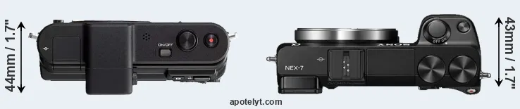 Compare V1 versus NEX-7 top