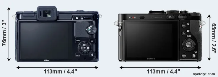 Comparison V1 or RX1R II rear