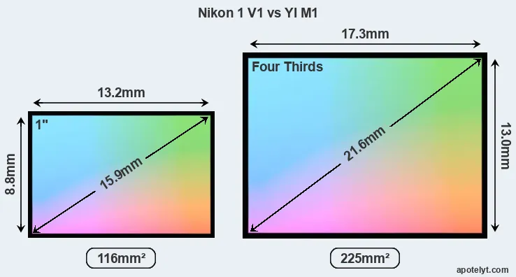 Nikon 1 V1 and YI M1 sensor measures