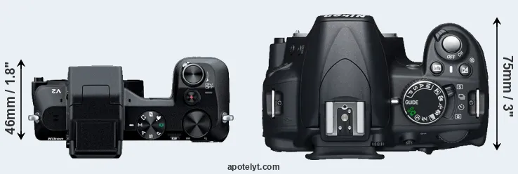Compare V2 versus D3100 top