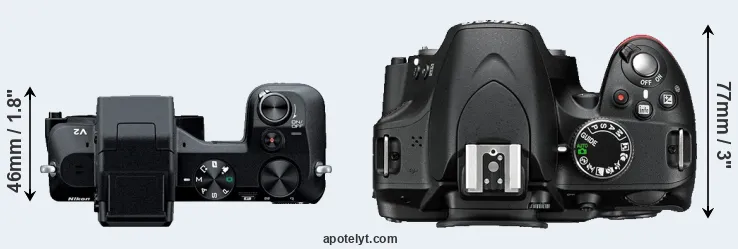 Compare V2 versus D3200 top