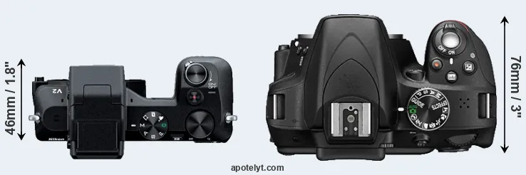 Compare V2 versus D3300 top