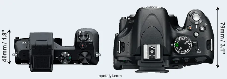 Compare V2 versus D5100 top