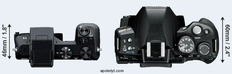 Compare V2 versus E-600 top