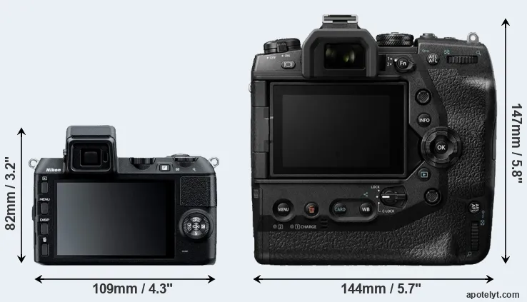 Comparison V2 or E-M1X rear