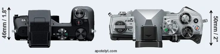 Compare V2 versus E-M5 III top
