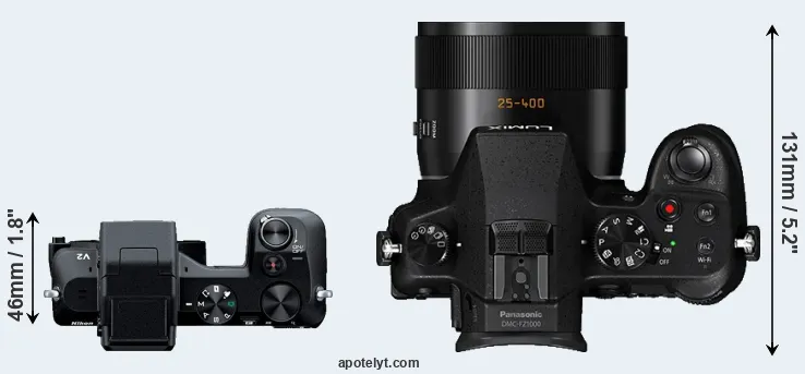Compare V2 versus FZ1000 top