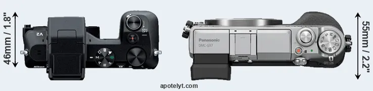 Compare V2 versus GX7 top