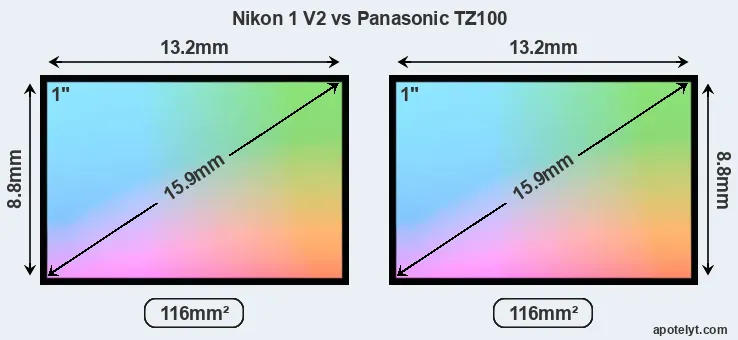 Nikon 1 V2 and Panasonic TZ100 sensor measures