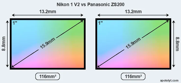 Nikon 1 V2 and Panasonic ZS200 sensor measures