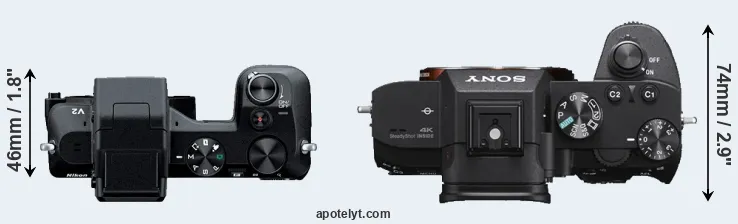 Compare V2 versus A7 III top