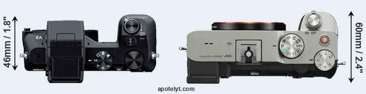 Compare V2 versus A7C top