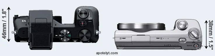 Compare V2 versus NEX-5 top