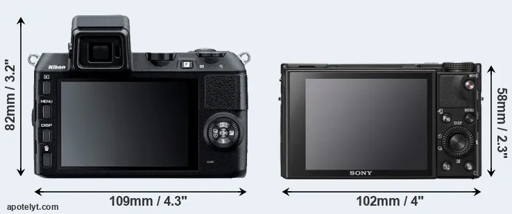 Comparison V2 or RX100 VII rear