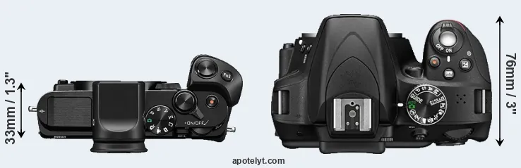 Compare V3 versus D3300 top