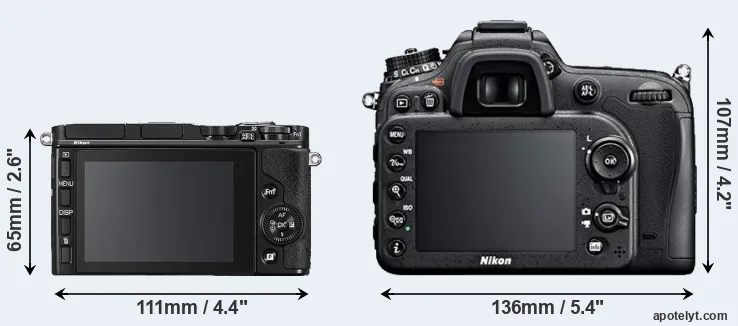 Comparison V3 or D7100 rear