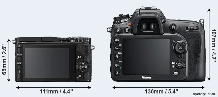 Comparison V3 or D7200 rear