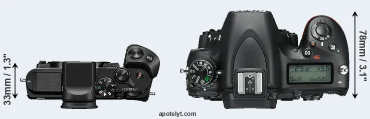 Compare V3 versus D750 top