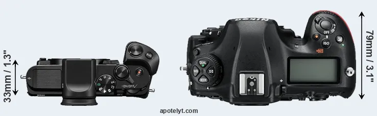 Compare V3 versus D850 top