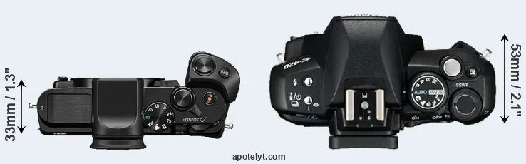 Compare V3 versus E-420 top