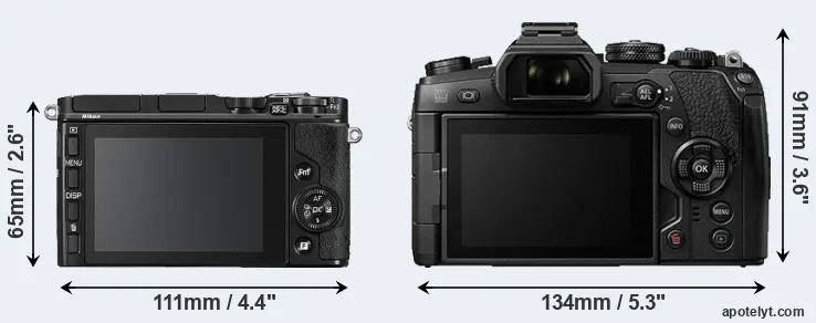 Comparison V3 or E-M1 II rear