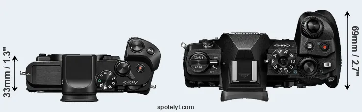 Compare V3 versus E-M1 III top