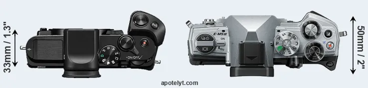 Compare V3 versus E-M5 III top