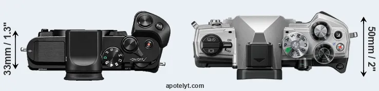 Compare V3 versus OM-5 top