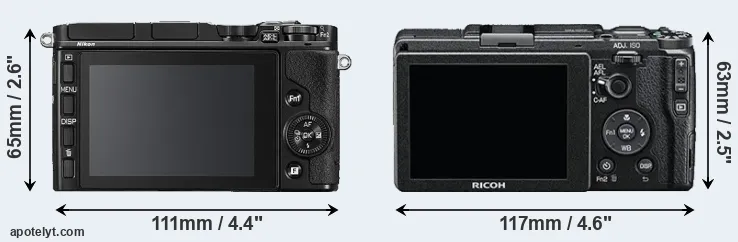Comparison V3 or GR II rear