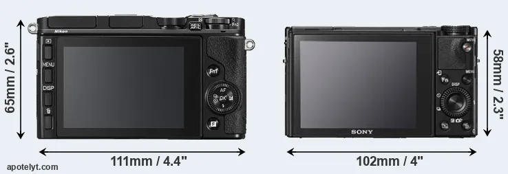Comparison V3 or RX100 V rear