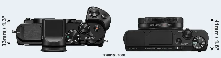 Compare V3 versus RX100 V top