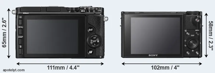 Comparison V3 or RX100 VI rear