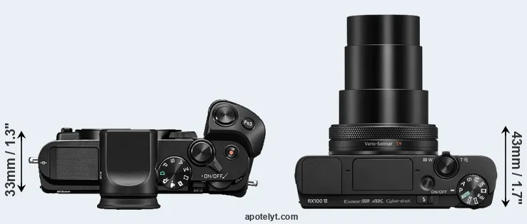 Compare V3 versus RX100 VI top