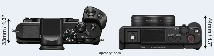 Compare V3 versus ZV-1 top