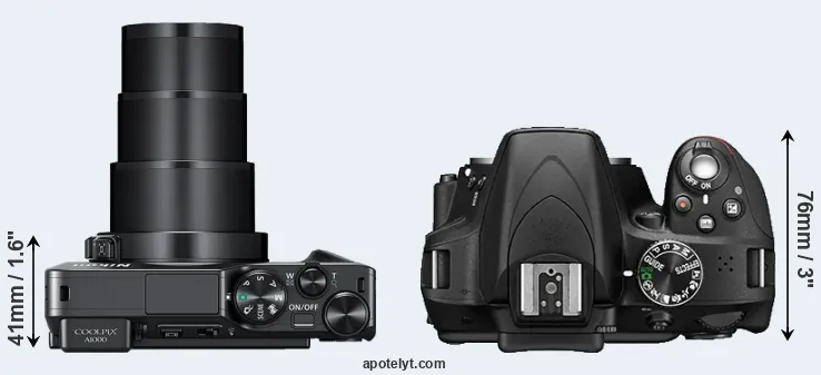 Compare A1000 versus D3300 top