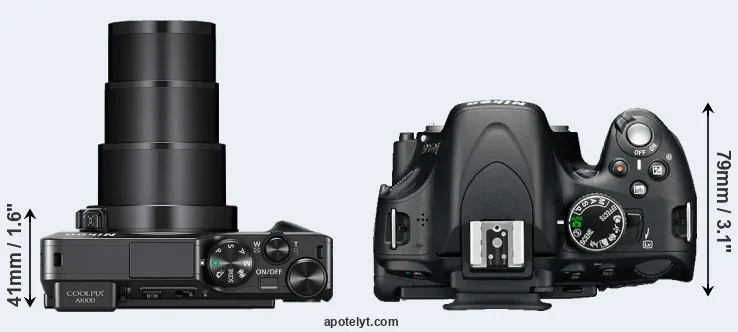 Compare A1000 versus D5100 top