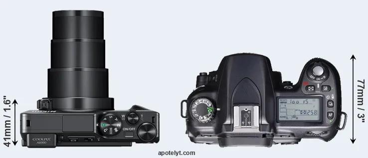 Compare A1000 versus D80 top