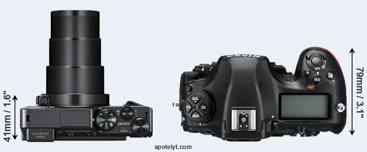 Compare A1000 versus D850 top