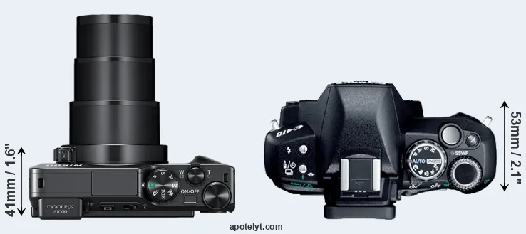 Compare A1000 versus E-410 top