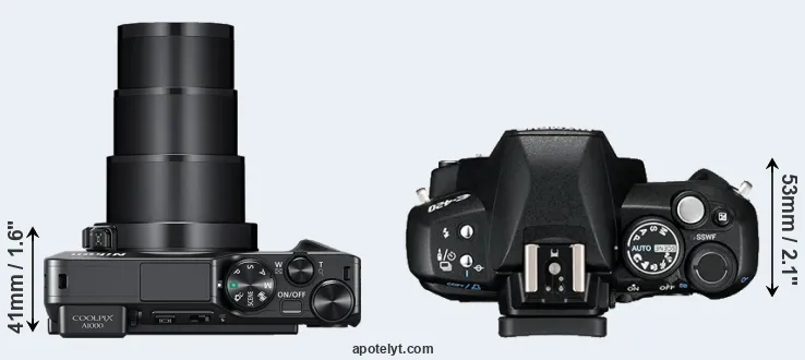 Compare A1000 versus E-420 top
