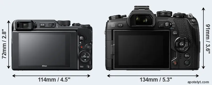 Comparison A1000 or E-M1 II rear