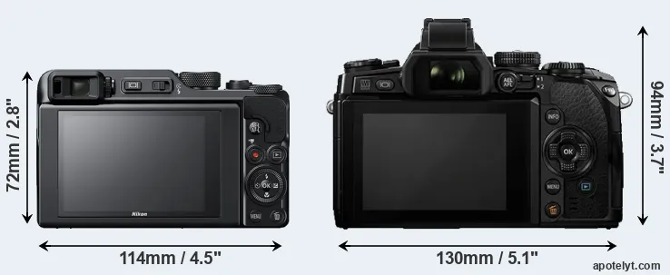 Comparison A1000 or E-M1 rear