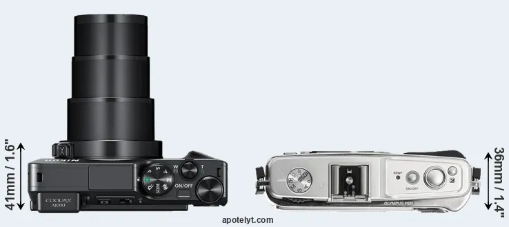 Compare A1000 versus E-P1 top